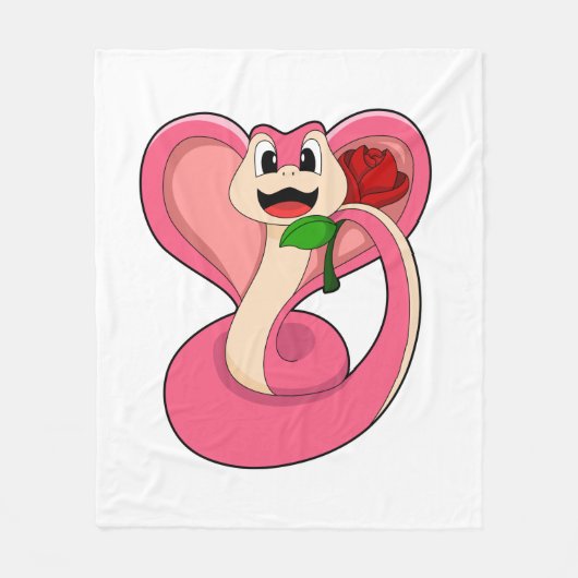 Snake with Rose Fleecedecke (Vorderseite)