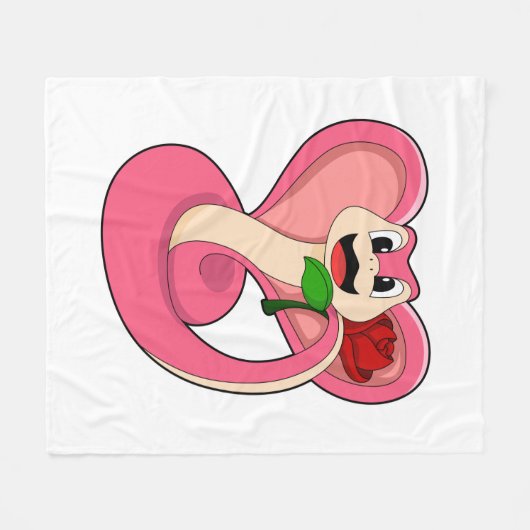 Snake with Rose Fleecedecke (Vorderseite (Horizontal))