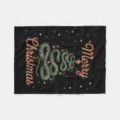 Snake Xmas Tree Schlangen Weihnachtsbaum Frohe Chr Fleecedecke (Vorderseite (Horizontal))