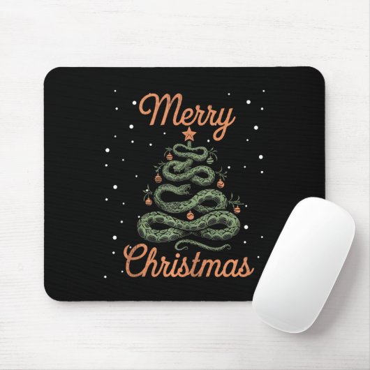 Snake Xmas Tree Schlangen Weihnachtsbaum Frohe Chr Mousepad (Mit Mouse)