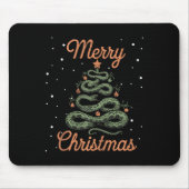 Snake Xmas Tree Schlangen Weihnachtsbaum Frohe Chr Mousepad (Vorne)