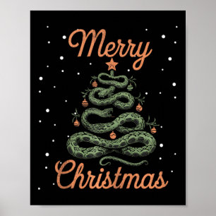 Snake Xmas Tree Schlangen Weihnachtsbaum Frohe Chr Poster