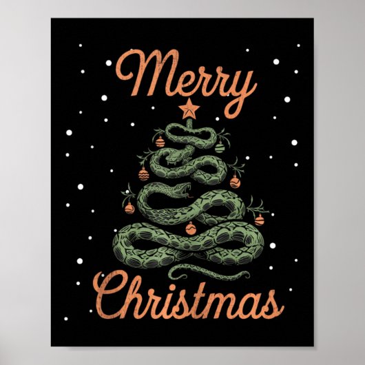 Snake Xmas Tree Schlangen Weihnachtsbaum Frohe Chr Poster (Vorne)