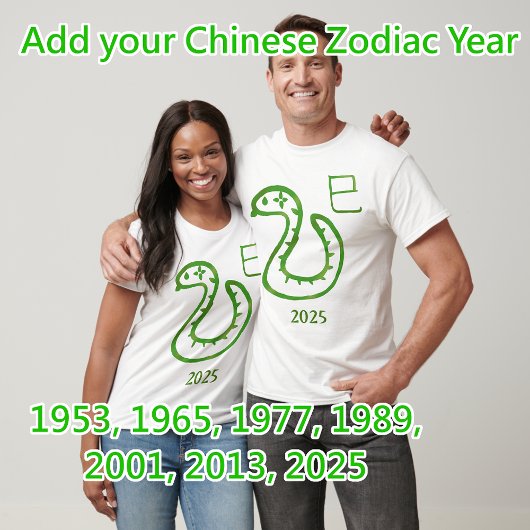 Snake Zodiac individuell anpassbares Jahr T-Shirt