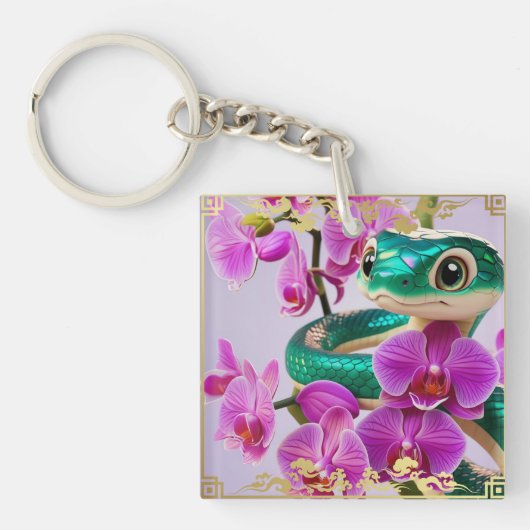 Snake Zodiac Sign Schlüsselanhänger (Vorderseite)