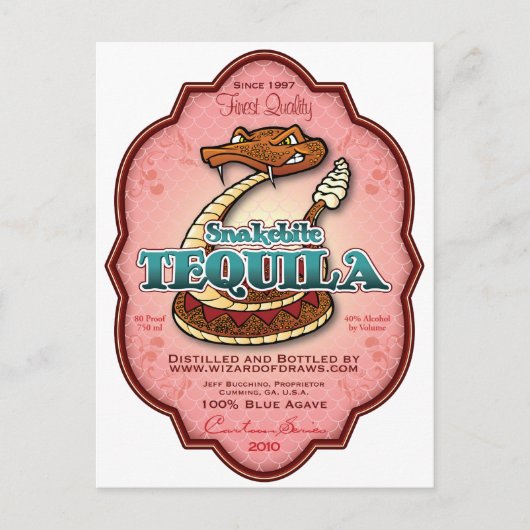 Snakebite Tequila Postkarte (Vorderseite)