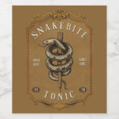 Snakebite Tonic Vintag Weinetikett (Einzelnes Label)