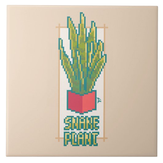 Snakeplant, Pixelart  Fliese (Vorderseite)