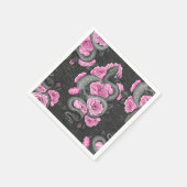 Snakes and pink roses serviette (Ecke)