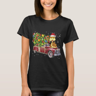 Snakes Rides Red Truck Weihnachtsbaum Weihnachtsge T-Shirt