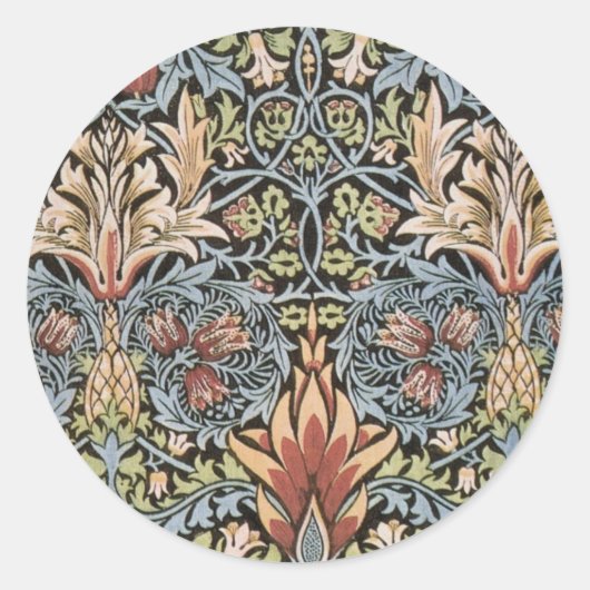 Snakeshead Design von William Morris Runder Aufkleber (Vorderseite)