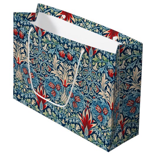 Snakeshead, William Morris große Geschenktasche Geschenktüte (Vorderseite Schrägansicht)