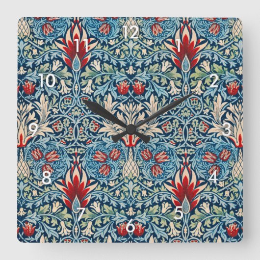 Snakeshead, William Morris Quadratische Wanduhr (Vorderseite)