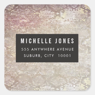 Snakeskin Animal Print Business Address Labels Quadratischer Aufkleber