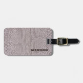 Snakeskin Beige Pattern Gepäcktag Gepäckanhänger (Vorderseite horizontal)