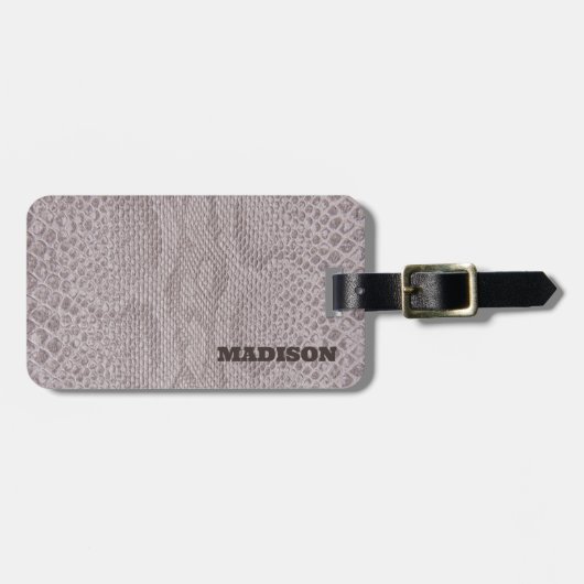 Snakeskin Beige Pattern Gepäcktag Gepäckanhänger (Vorderseite horizontal)