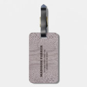 Snakeskin Beige Pattern Gepäcktag Gepäckanhänger (Rückseite vertikal)