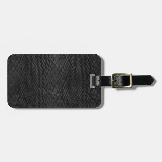 Snakeskin Black Pattern Gepäckmarke Gepäckanhänger (Vorderseite horizontal)