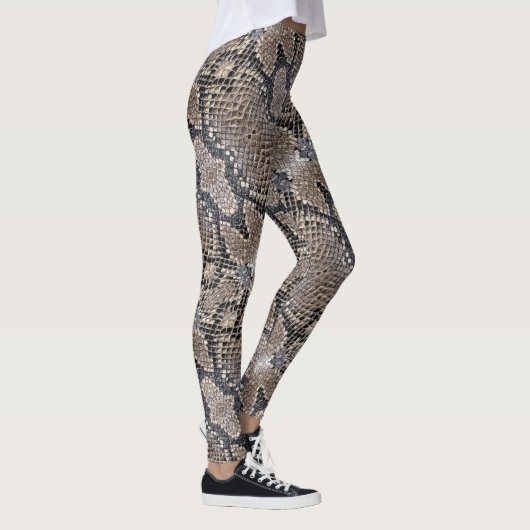 Snakeskin Blick in den Graun und versilbert Leggings (Rechts)