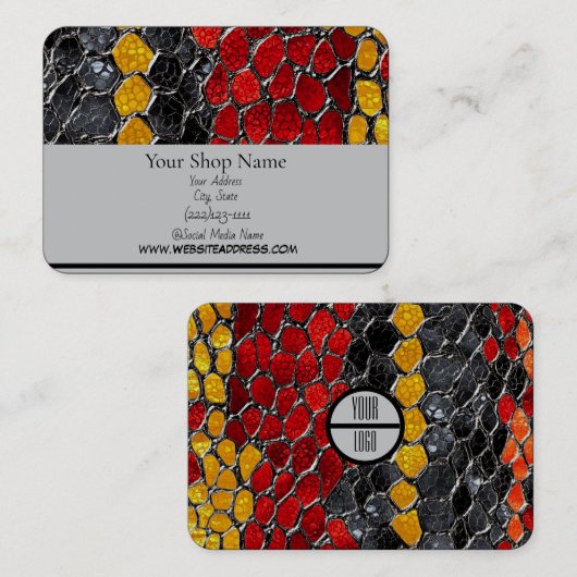 Snakeskin-Design, 3,5 Zoll x 2,0 Zoll Visitenkarte (Vorne/Hinten)