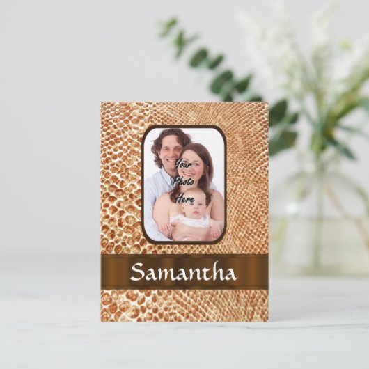 Snakeskin-Foto Postkarte (Stehend Vorderseite)