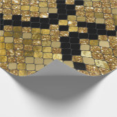 Snakeskin Gold Glitzer und Schwarz Muster Geschenkpapier (Ecke)
