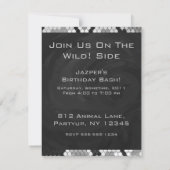 Snakeskin, grau, weiß und schwarz Mit Monogramm Einladung (Rückseite)