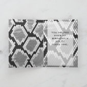 Snakeskin, grau, weiß und schwarz Mit Monogramm Karte (Innenseite)