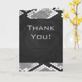 Snakeskin, grau, weiß und schwarz Mit Monogramm Karte (Gelbe Blume)