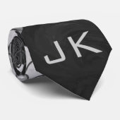 Snakeskin, grau, weiß und schwarz Mit Monogramm Krawatte (Gerollt)