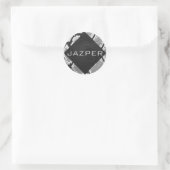 Snakeskin, grau, weiß und schwarz Mit Monogramm Runder Aufkleber (Tasche)