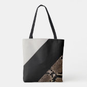 Snakeskin Image Black & Creme Monogramm Tasche (Rückseite)