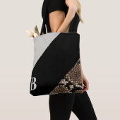 Snakeskin Image Black & Creme Monogramm Tasche (Von Nahem)