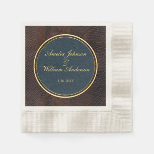 Snakeskin Leather Viktorianisch Brown Wedding Serviette