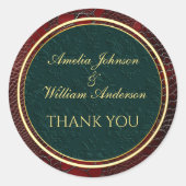 Snakeskin Leather Viktorianisch Red Gastgeschenke Runder Aufkleber (Vorderseite)