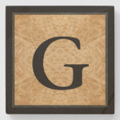 Snakeskin-Monogramm-Untersetzer aus Leder Steinuntersetzer (Vorderseite)