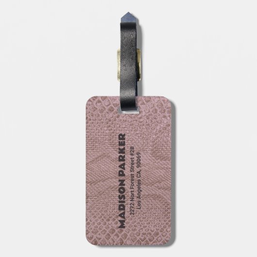 Snakeskin Pink Pattern Gepäckanhänger (Rückseite vertikal)
