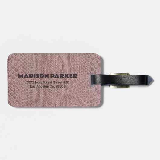 Snakeskin Pink Pattern Gepäckanhänger (Rückseite horizontal)
