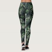 #Snakeskin, Schlangenhaut grün und schwarz Leggings (Rückseite)