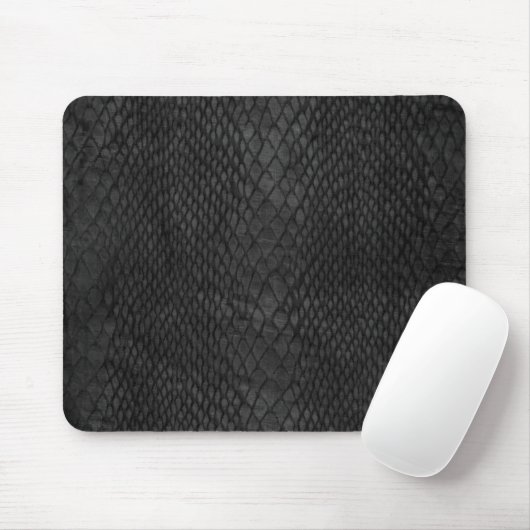 Snakeskin Schwarz und Dunkelgrau Muster Mouse Pad Mousepad (Mit Mouse)
