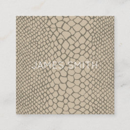 Snakeskin Taupe Animal Print Designer Office Quadratische Visitenkarte