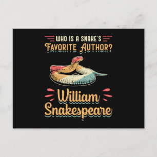 Snakespeare Cobra Snake Reptile Animal Funny Gesch Postkarte
