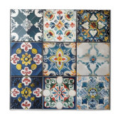Snall Blue Italian Tile Pattern Fliese (Vorderseite)