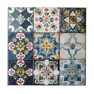Snall Blue Italian Tile Pattern Fliese