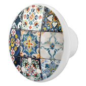 Snall Blue Italian Tile Pattern Keramikknauf (Rechts)