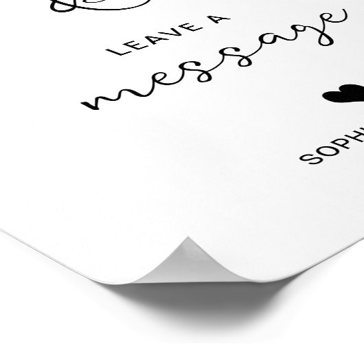 Snap a Foto Verlasse eine Message Modern Wedding P Poster (Ecke)