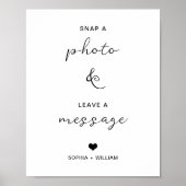Snap a Foto Verlasse eine Message Modern Wedding P Poster (Vorne)