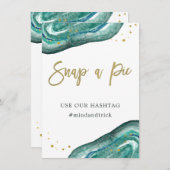 Snap a Pic | Aquamarines Geode- und Goldhochzeitsz Einladung (Vorne/Hinten)