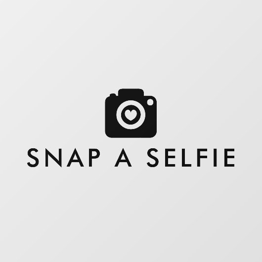 Snap a Selfie Niedlich Heart Camera Wedror Fensteraufkleber (Blatt)