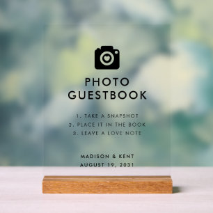 Snap a Selfie Transparent Wedding Foto Gästebuch Acrylschild
